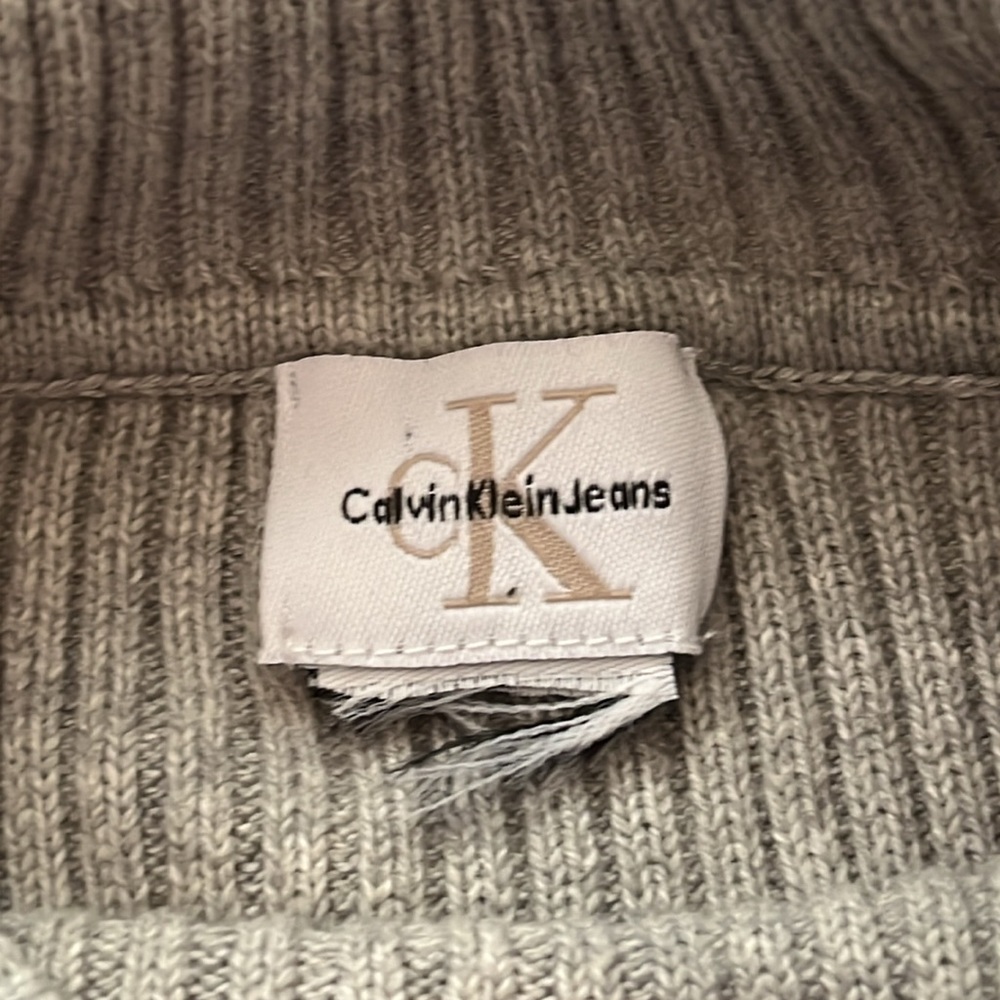 Y2K Calvin Klein CK Jeans Ribbed Turtleneck Sweater - Picture 5 of 7